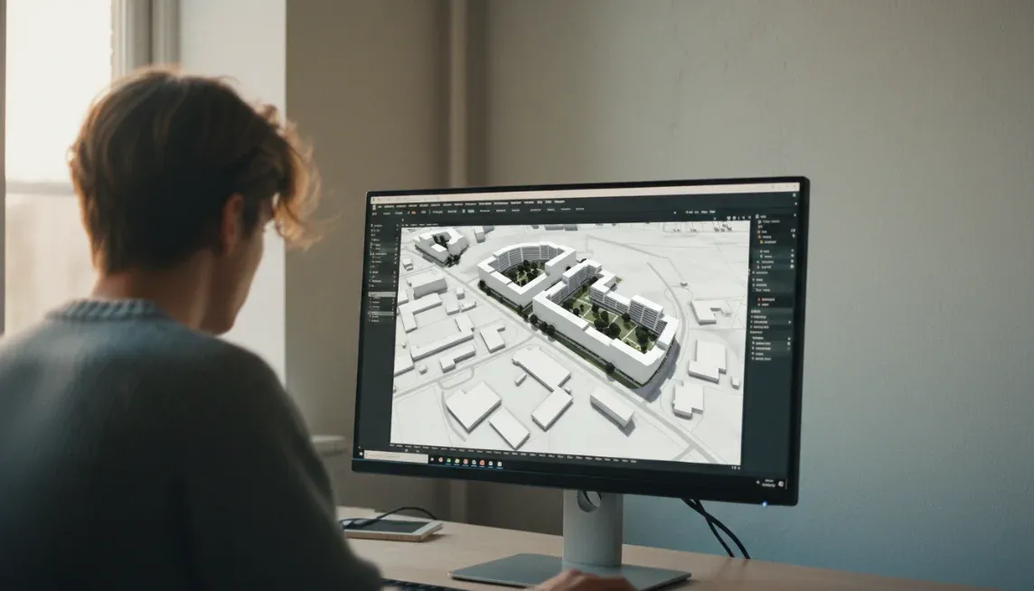 Spacio interface showing building design and analysis tools